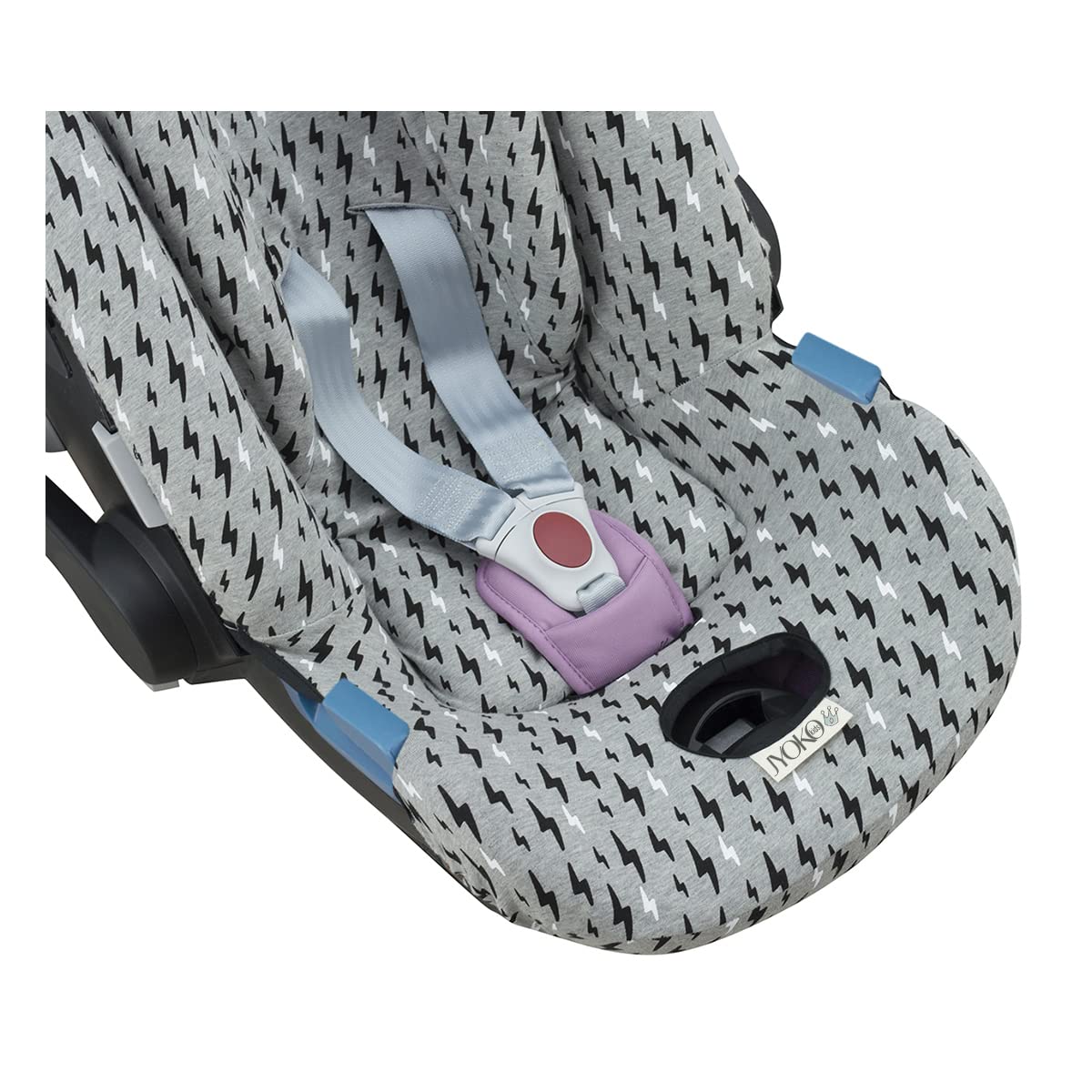 JYOKO KIDS Bawełniany pokrowiec na fotelik samochodowy Kompatybilny z Cybex Aton Cloud- Q-M-2-4-5 (ATON 4, Black Rayo)
