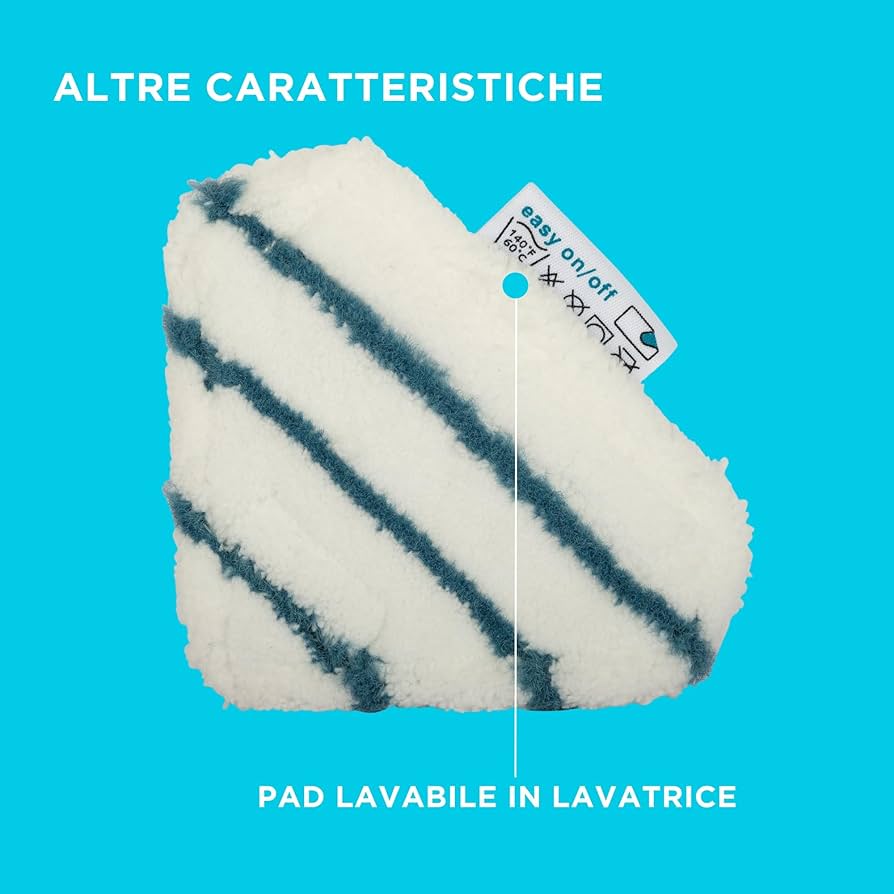 2 Panni Di Ricambio Per Scopa A Vapore BLACK+DECKER - Tecnologia Easy-Glide, Lavabili E Durevoli - Foto 2