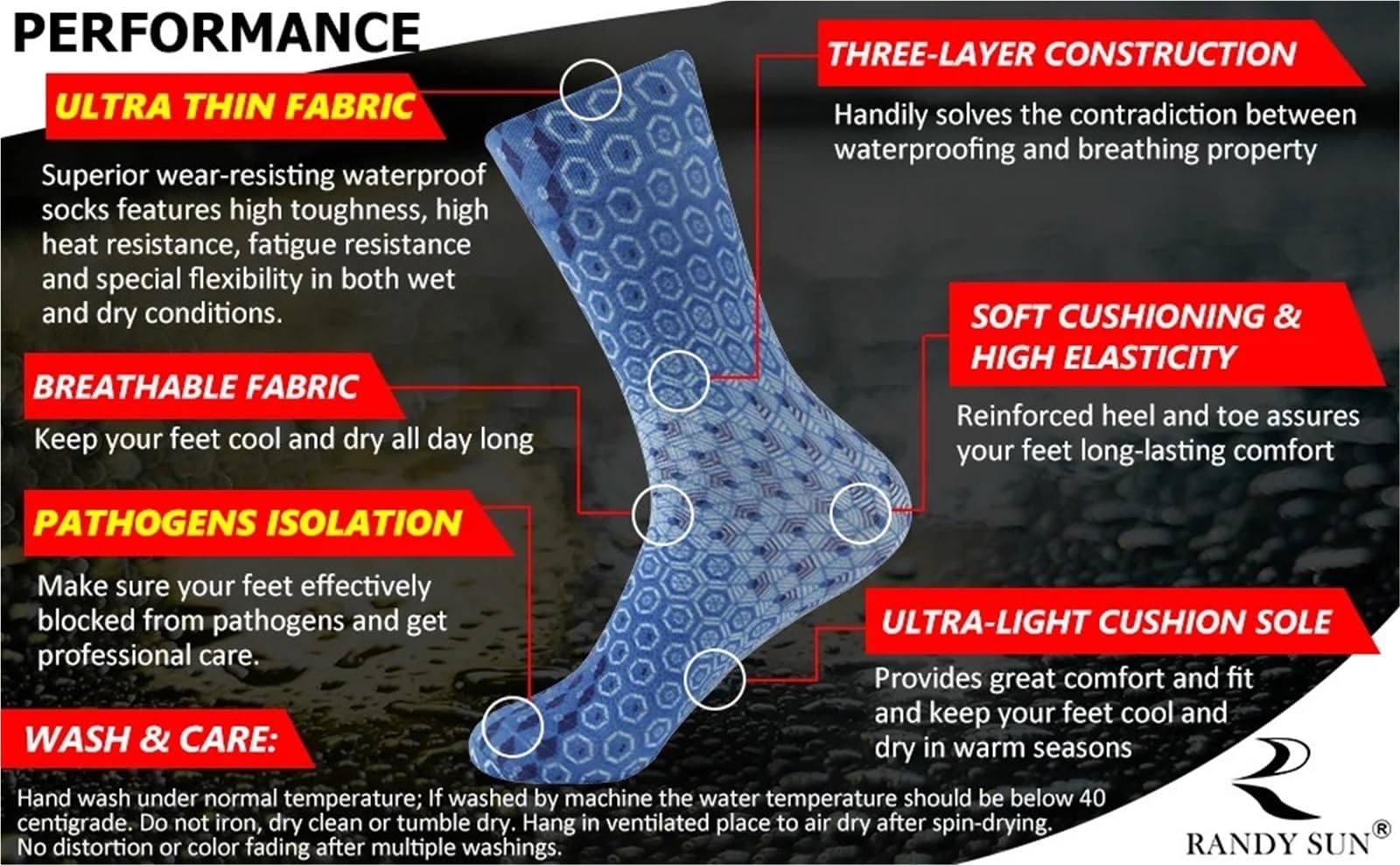 Wasserdichte Socken Wasserdichte Unisex-Socken, ultraleichte atmungsaktive Herrensocken for Sport, Fitness, Camping, Angeln, Rafting, Skifahren FüR Wie Laufen