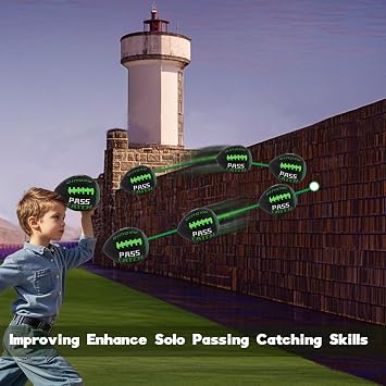 PassCatch Pee Wee Size Training Football, Fatherless Bounce Back Football Training Equipment Composite Leather Improving Enhance Solo Passing Catching Skills Official Size(Ages3-9,Deflated)