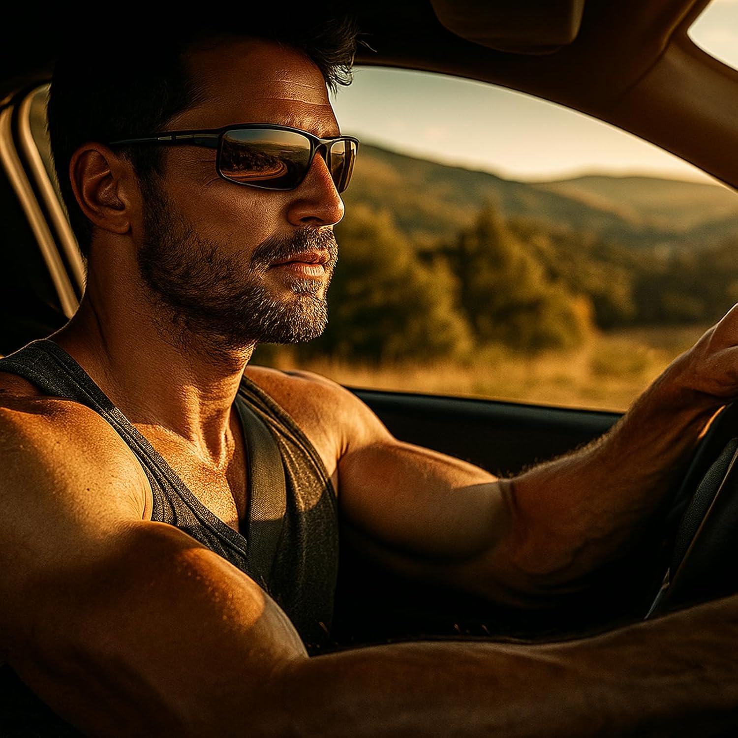 Full Frame Polarized Reader Sunglasses for Men and Women, Wrap Around Sports Sun Reading Glasses UV Protection - Image 3