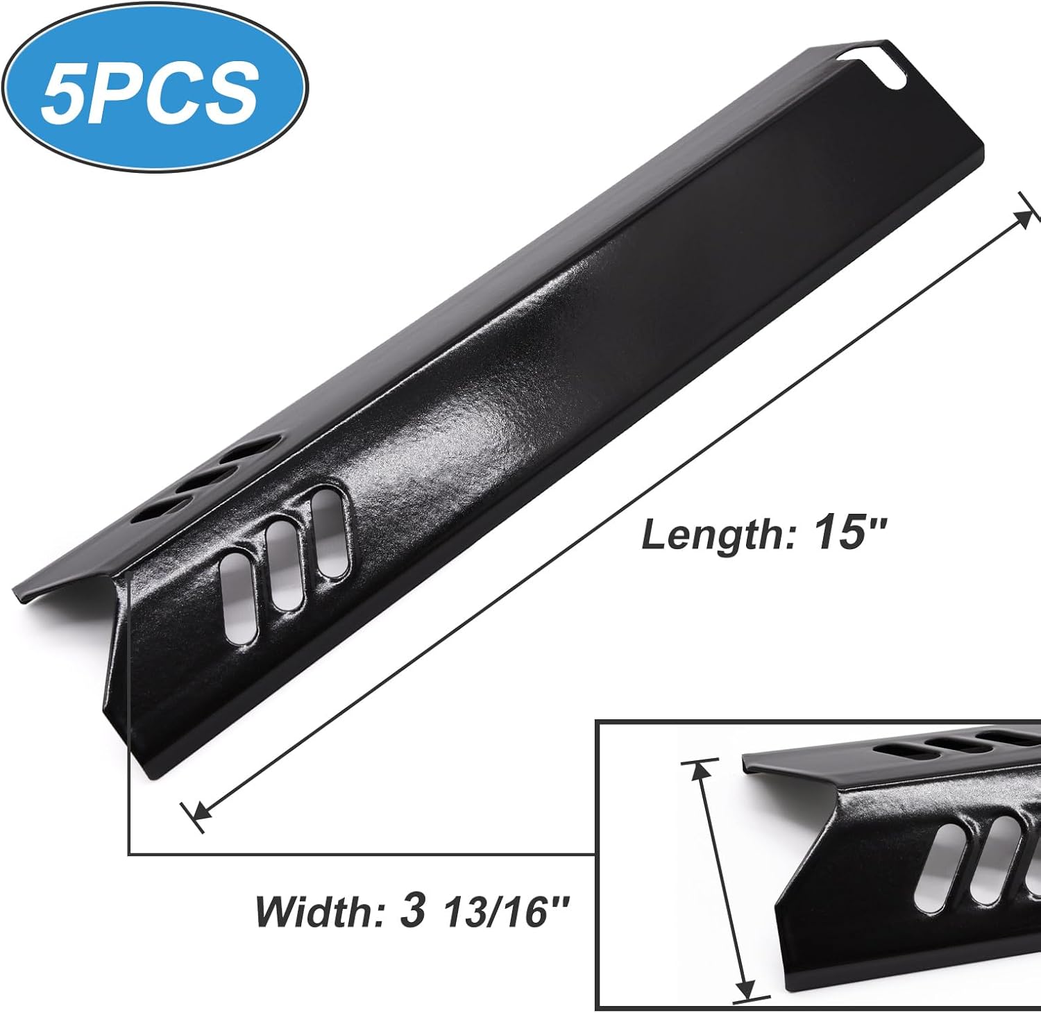 Adviace 15 Inch Grill Heat Shields Grates Replacement for Dyna Glo DGF510SBP, DGF510SSP, Backyard Grill BY13-101-001-13, BY14-101-001-04, BH15-101-099-02, Uniflame Grill Replacement Parts GBC1059WB.