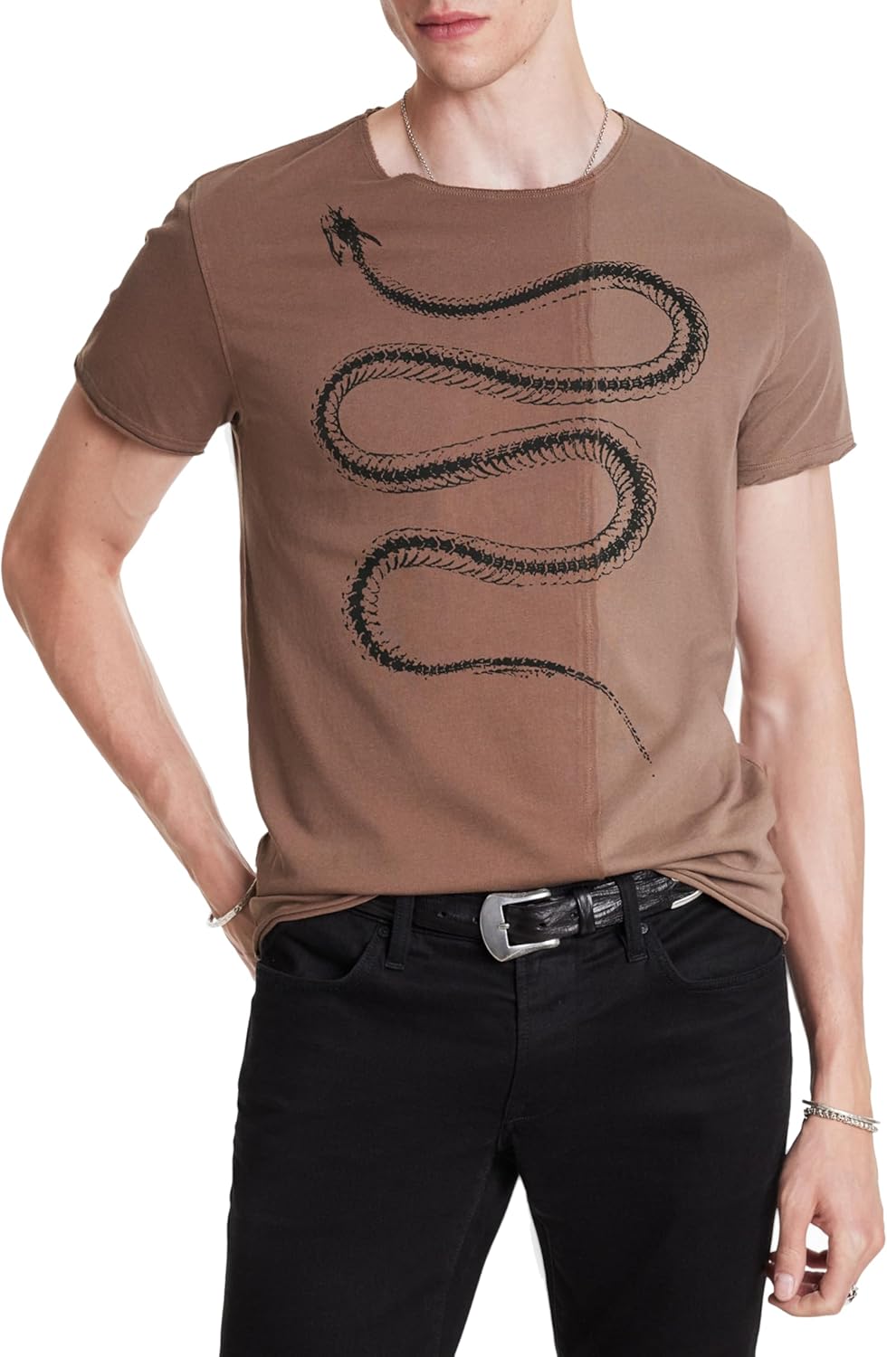John Varvatos Men's Snake Bones Tee