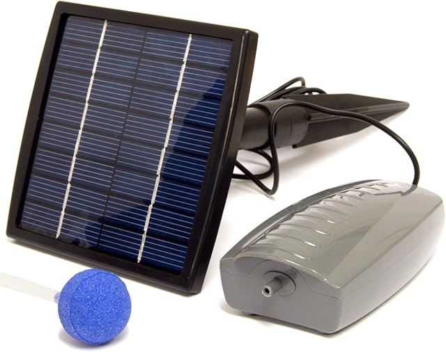 Woodside Solar Oxygenator Air Pump for Pond - 1.5W Aerator 1 Air Stone Oxygen Pump for Garden, Aquarium Fish Tank