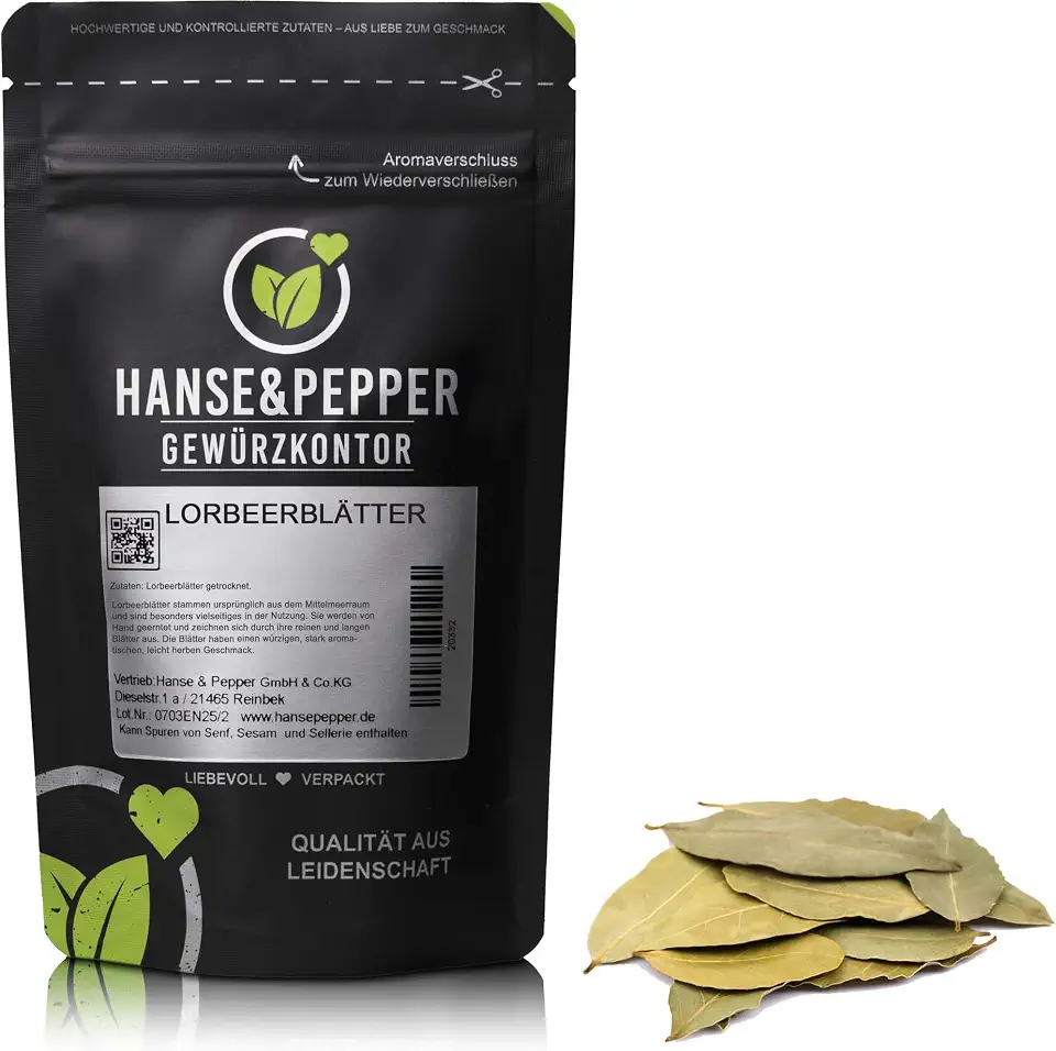Lorbeer bei Verdauungsstörungen und mangelndem Appetit 3 250g Lorbeerblätter ganz handverlesen natürlich vom Hanse&Pepper Gewürzkontor
