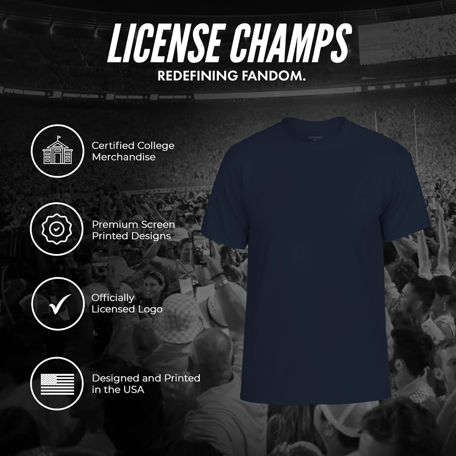 Cotton T-Shirt | Official NCAA College Merchandise | Mens Womens Adult Cotton | Tee with Team Bar Design - Image 8