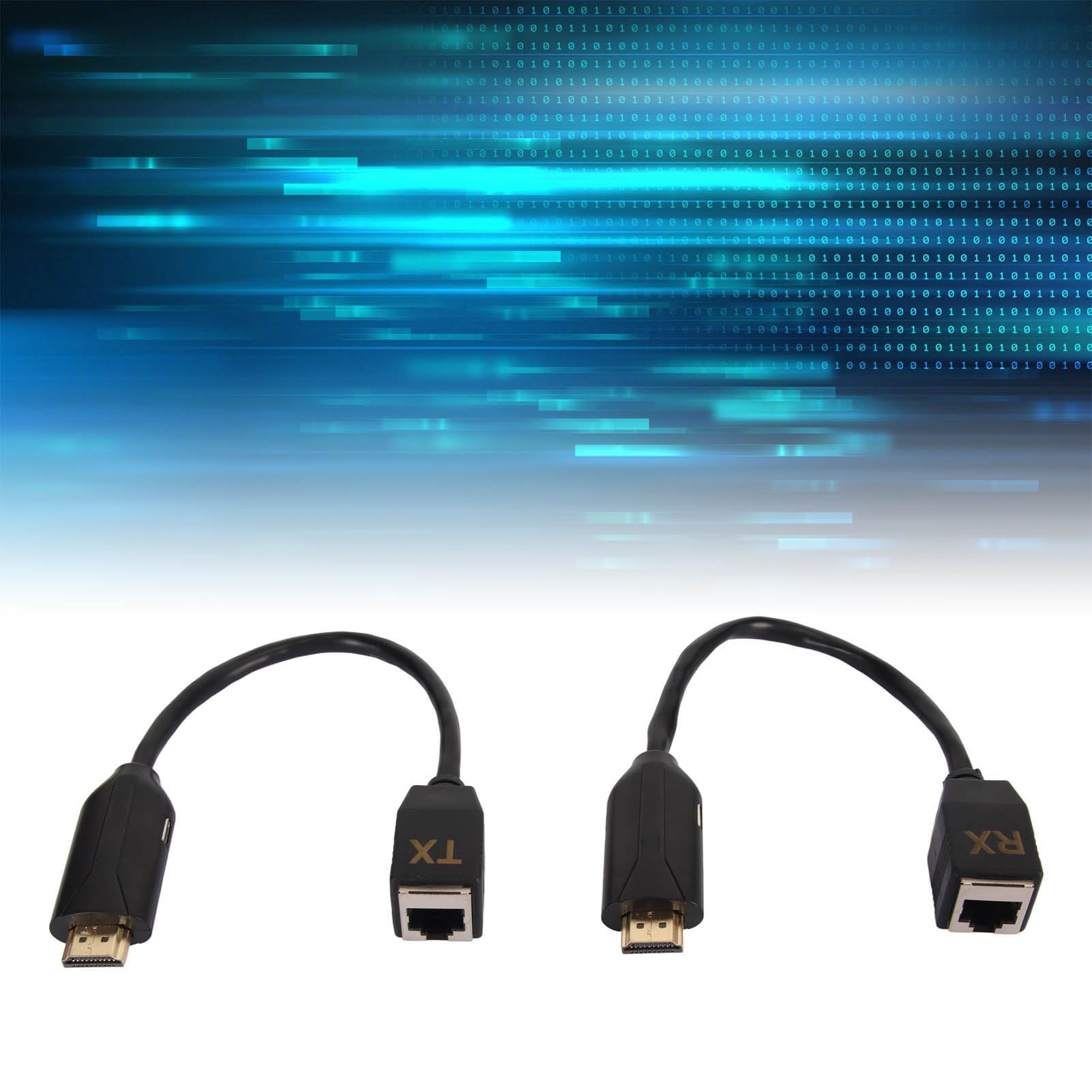 Extender HDMI, Trasmettitore e Ricevitore Ethernet da HDMI Maschio a RJ45 su Singolo Cat 5e / 6 1080p Fino a 60 M Extender per PC, Console di Gioco, Lettori Multimediali, ecc.