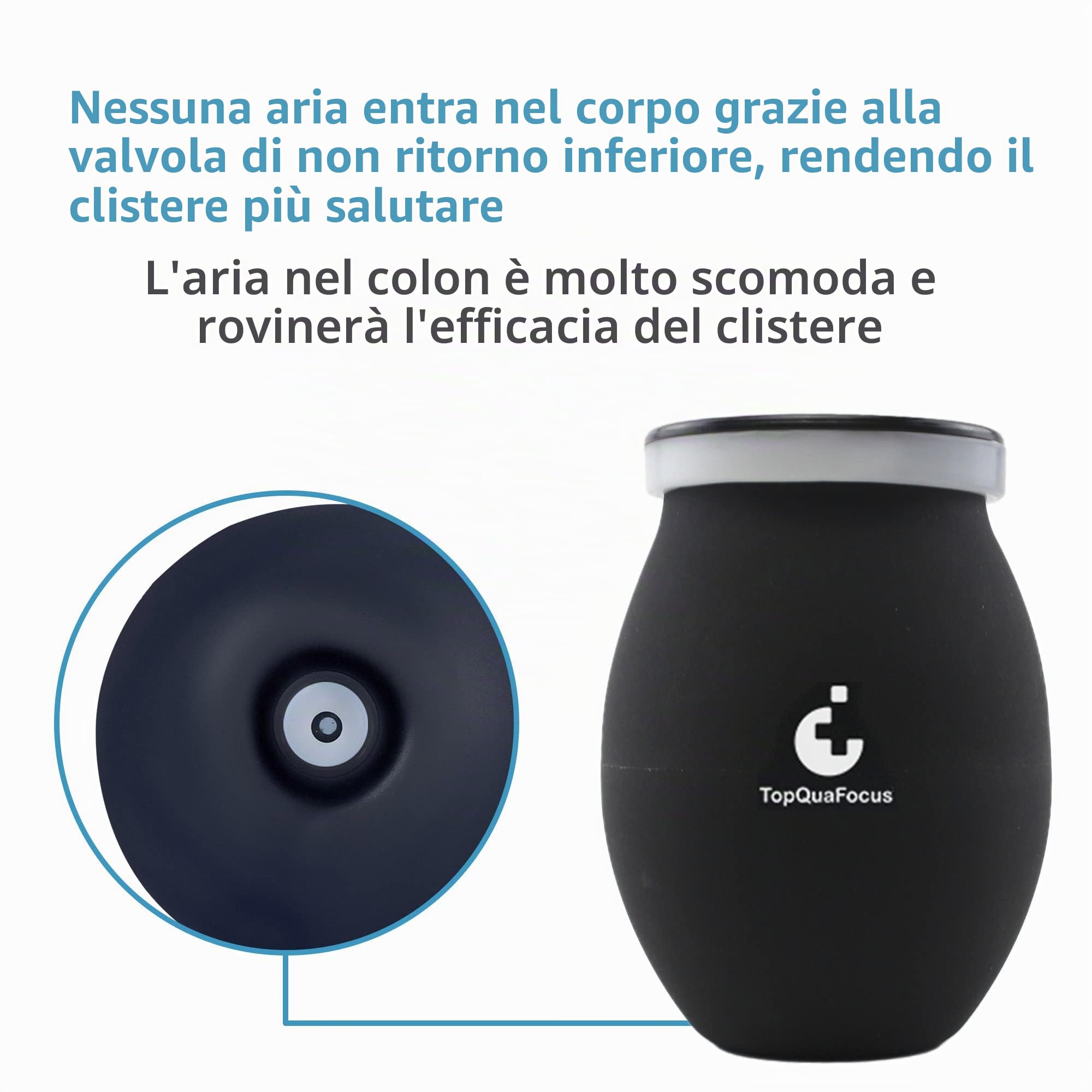 TopQuaFocus Extra Large 14.5OZ Bulbo Clistere Doccia Anale per Uomo Donna Pulizia - Senza BPA e Ftalati Nero…