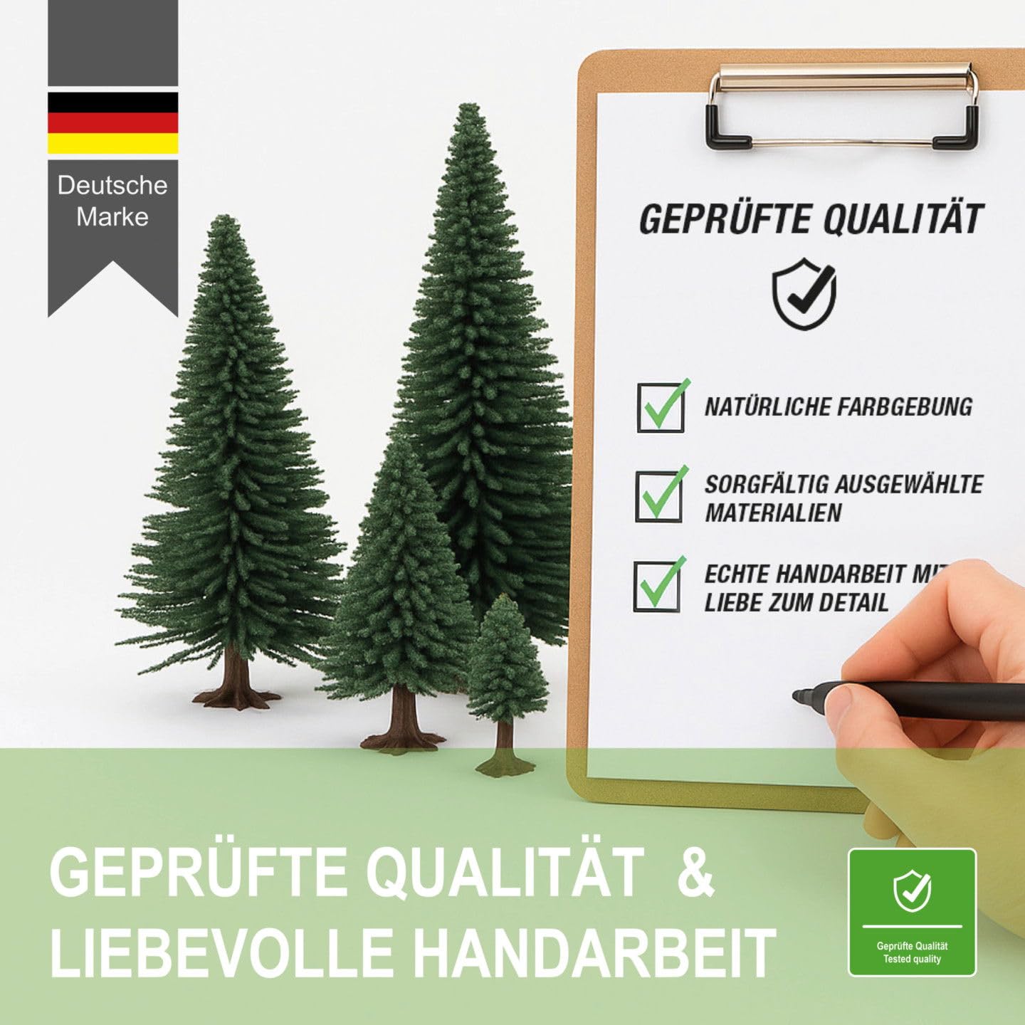 modellnatur Modellbäume | 30 Miniatur-Tannen (4–14 cm) | Mischwald für H0, TT, N, Z – Perfekt für Deko, Diorama, Modelleisenbahn & Landschaftsbau | 3095232 - 2