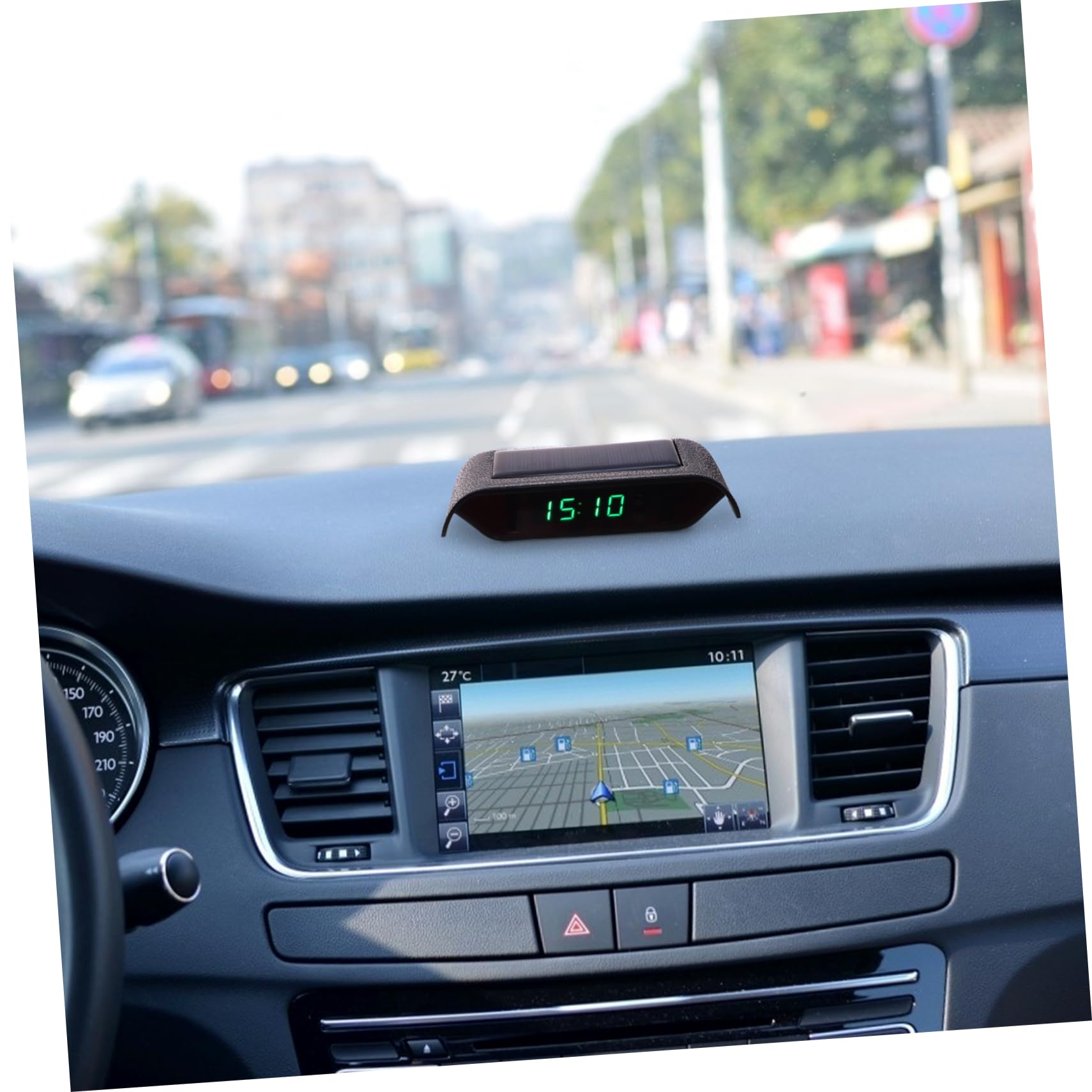 Reloj de Coche de Alta Precisión Solar y Luminoso Negro
