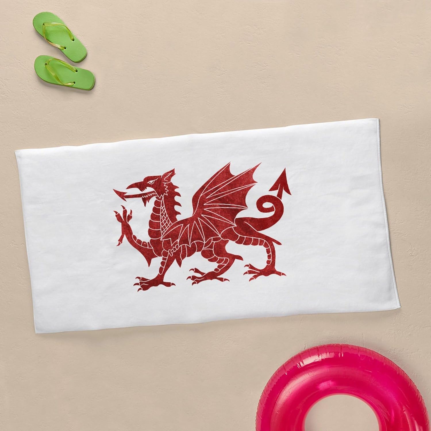 CafePress Welsh Red Dragon 30"x60" Absorbent Cotton Back, Soft Beach, Pool Towel