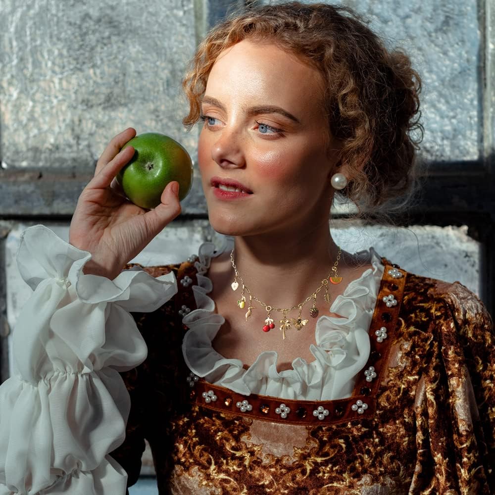 Rambling Rose 14K DIY Necklace,Beach by the Sea Gold Shell Pendant Necklaces Holiday Necklace Fruit Necklace For Women - Image 4