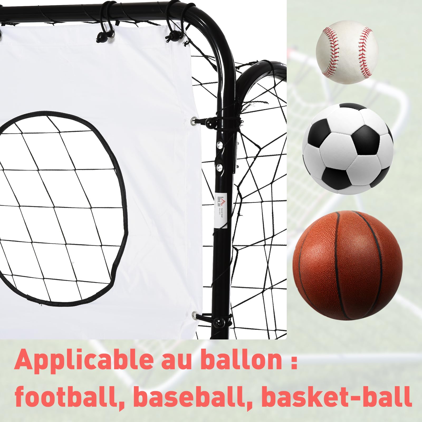 HOMCOM But de Football 2 en 1 avec Cible de Tir, Cage de Foot Exterieur 240 x 88 x 174 cm Blanc