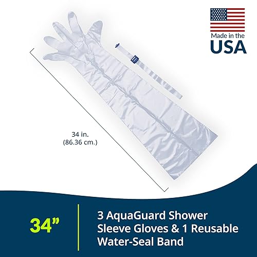 Miniatura 2 de TIDI AquaGuard Glove  Guante de protección para ducha con banda de sellado de agua  Funda de brazo fundido  3 guantes y 1 banda de sellado de agua