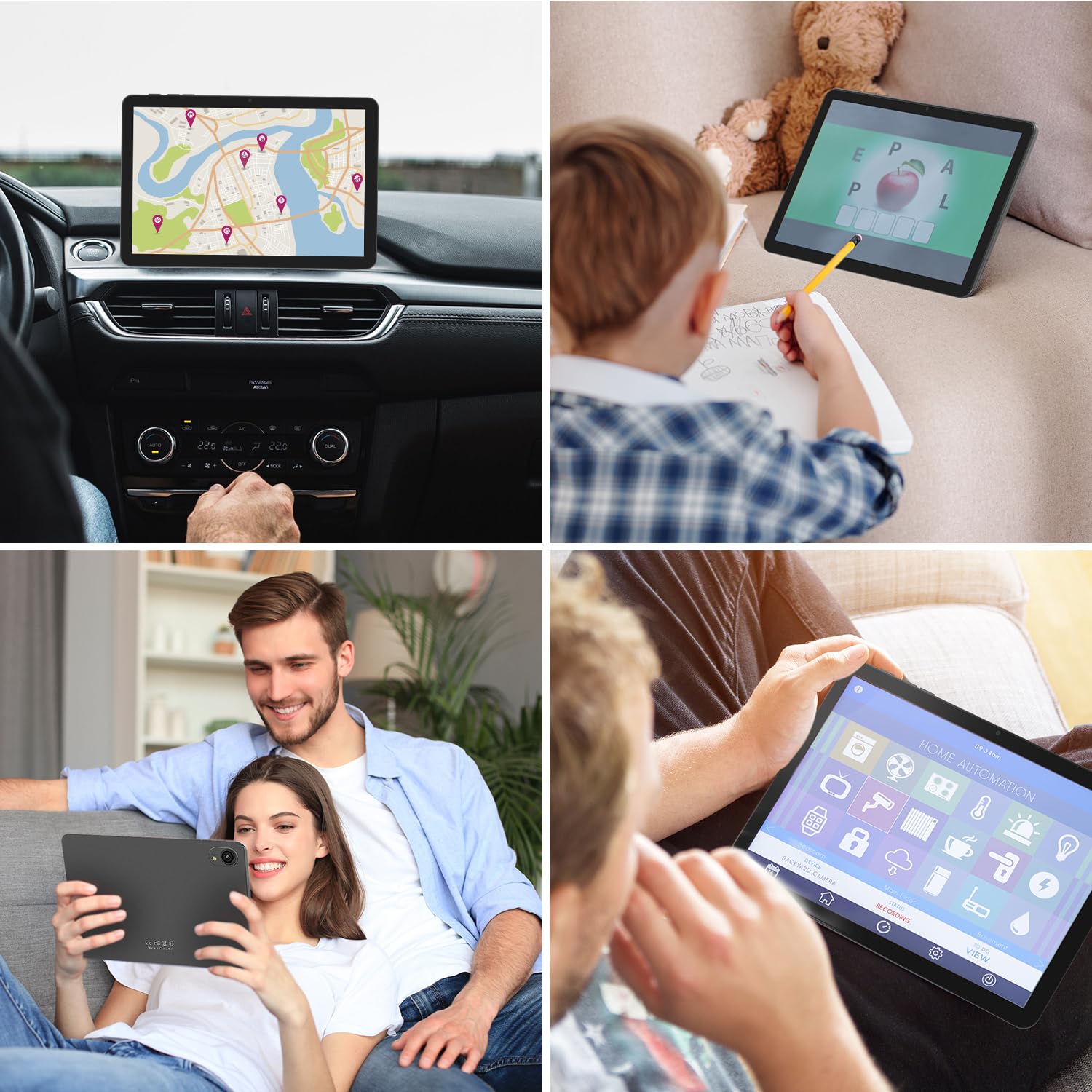 Tablette 10 Pouces, Tablette Tactile avec 2 Go RAM+32 Go ROM (1TB TF), 5100 mAh,Android Tablettes,Gris
