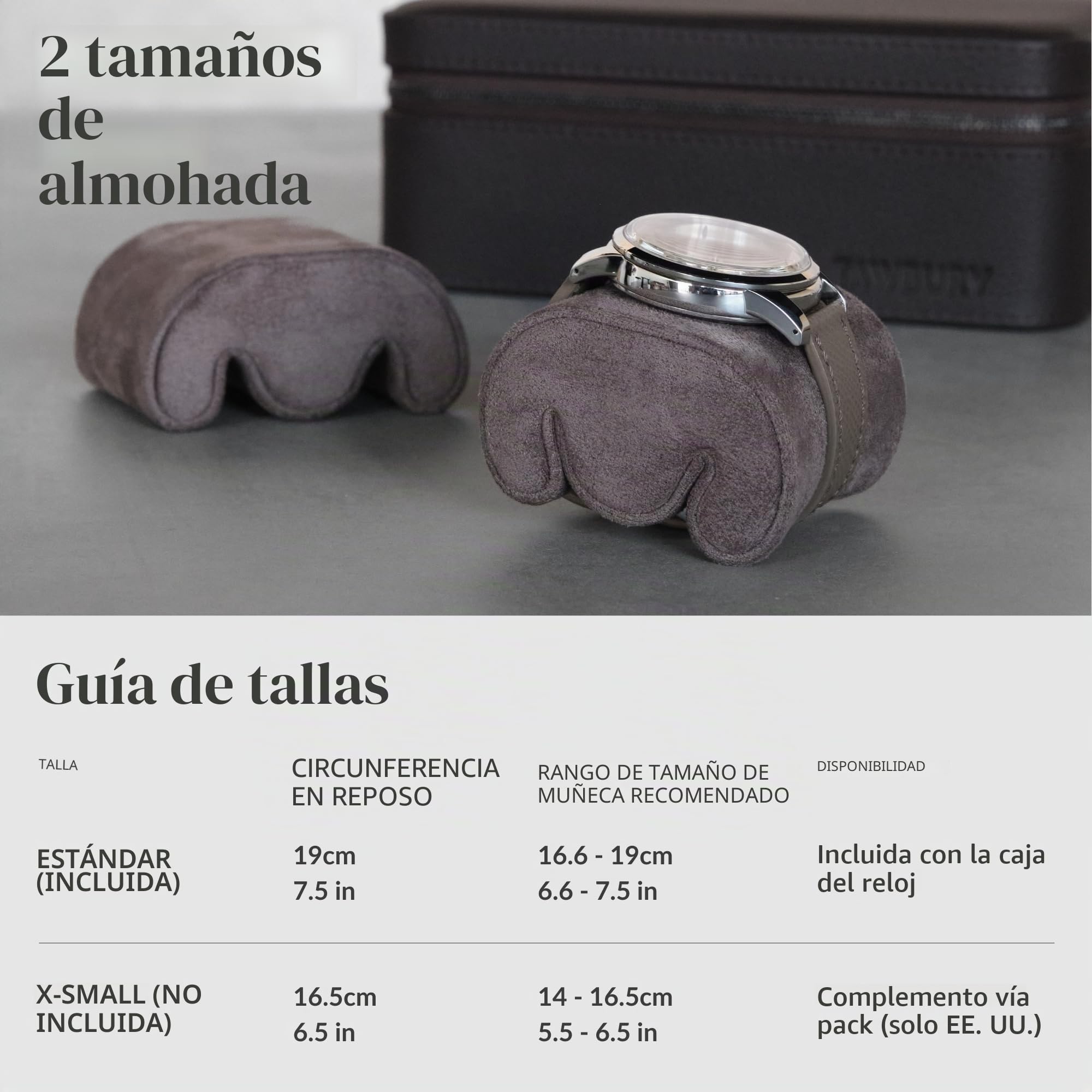 TAWBURY Caja de reloj de cuero 3 relojes hombres viajes