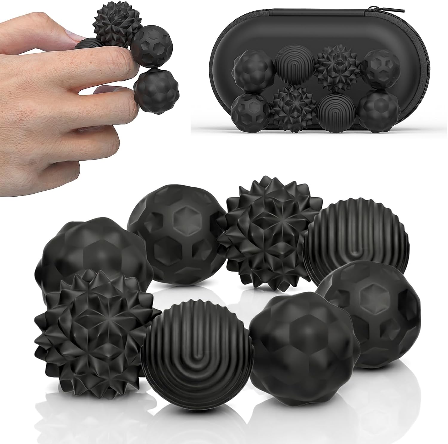 Magnetic Fidget Balls Toys, 8Pcs Silicone Sensory Stress Relief Toys for Adults & Teens with Autism, ADHD, Anxiety, Quiet Executive Desk Fidget Magnets Ball, Stocking Stuffers for Womens Mens Gifts