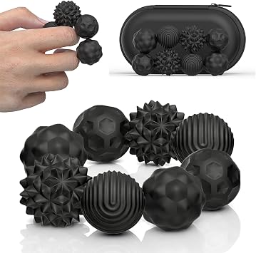 Magnetic Fidget Balls for Adults & Teens, Quiet Desk Toy for Focus | Quiet Silicone Textured Touch Anxiety Relief Focus Support One-Handed Travel Ready Gift Ready
