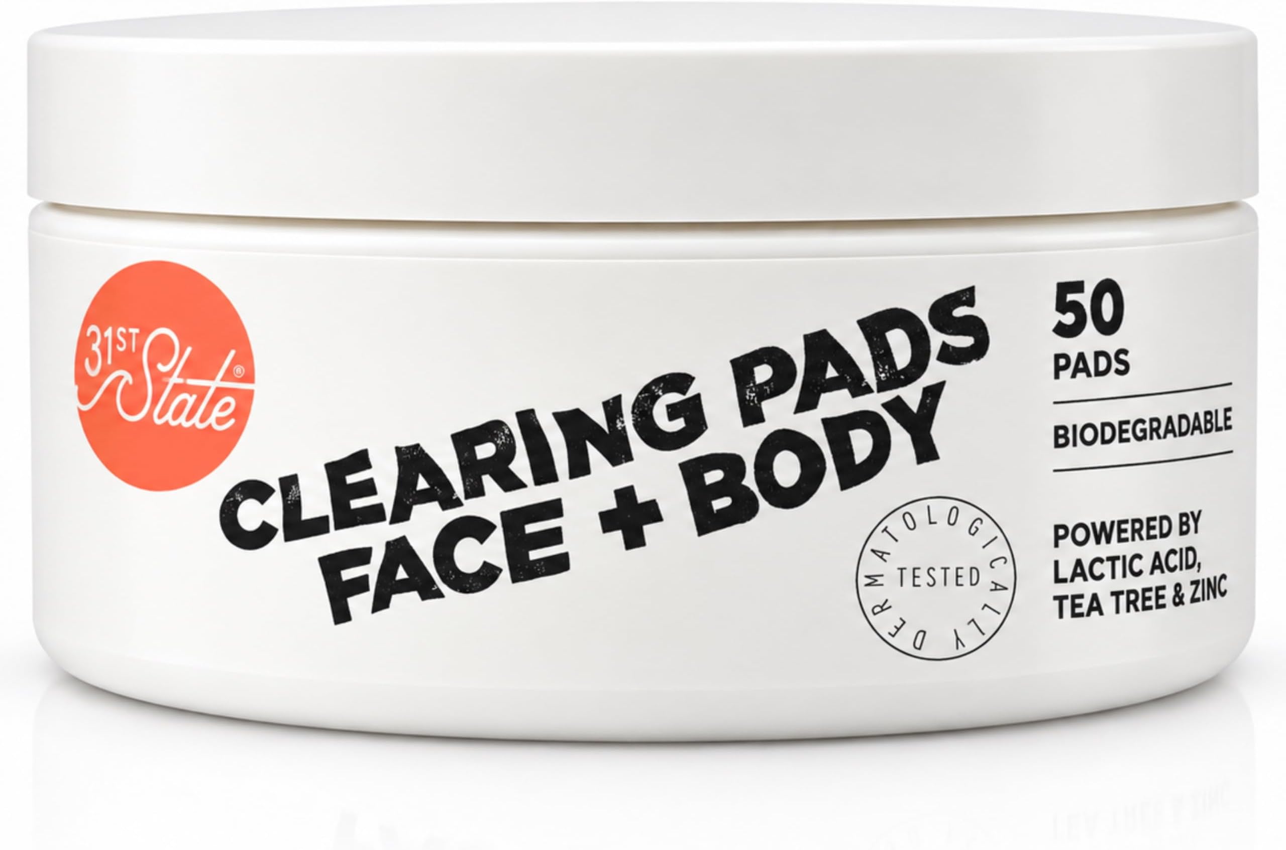 31st State Clearing Pads Face + Body, 50 Face Wipes