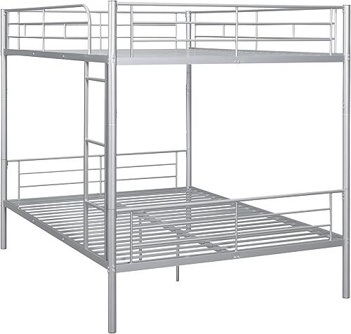 Miniatura 64 de Harper & Bright Designs Litera de metal completo sobre tamaño matrimonial para adultos, marco de cama de metal resistente con escalera y correas de