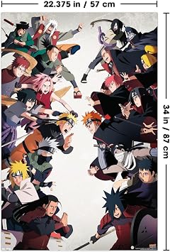 Naruto Shippuden - Face-Off Wall Poster, 34L x 22.4W, Unframed Version