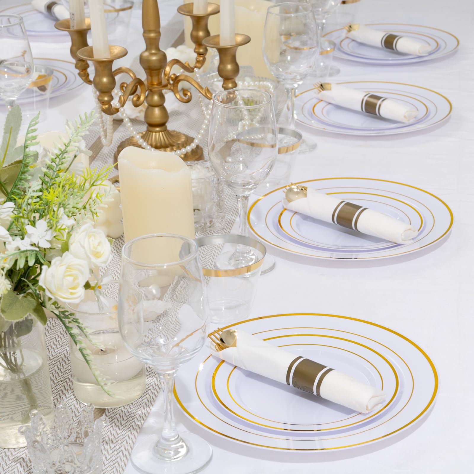 Gold Disposable Plates - Party & Wedding Dinnerware -4 Gold Disposable Plates - Party & Wedding Dinnerware -4