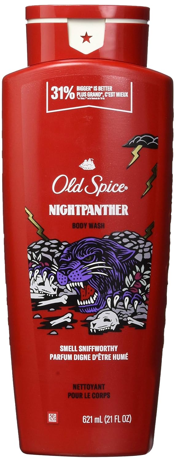Old Spice Body Wash for Men, Nightpanther, Long Lasting Lather, 21 Fl Oz, 5.476 Lb