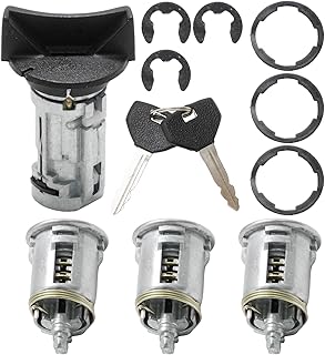Hoypeyfiy 5161055AA Ignition Switch Lock Cylinder with Door Lock and Keys Fit, Replacement for Jeep Wrangler YJ 1990-1995, Replacement for Jeep Cherokee XJ 1990-1996