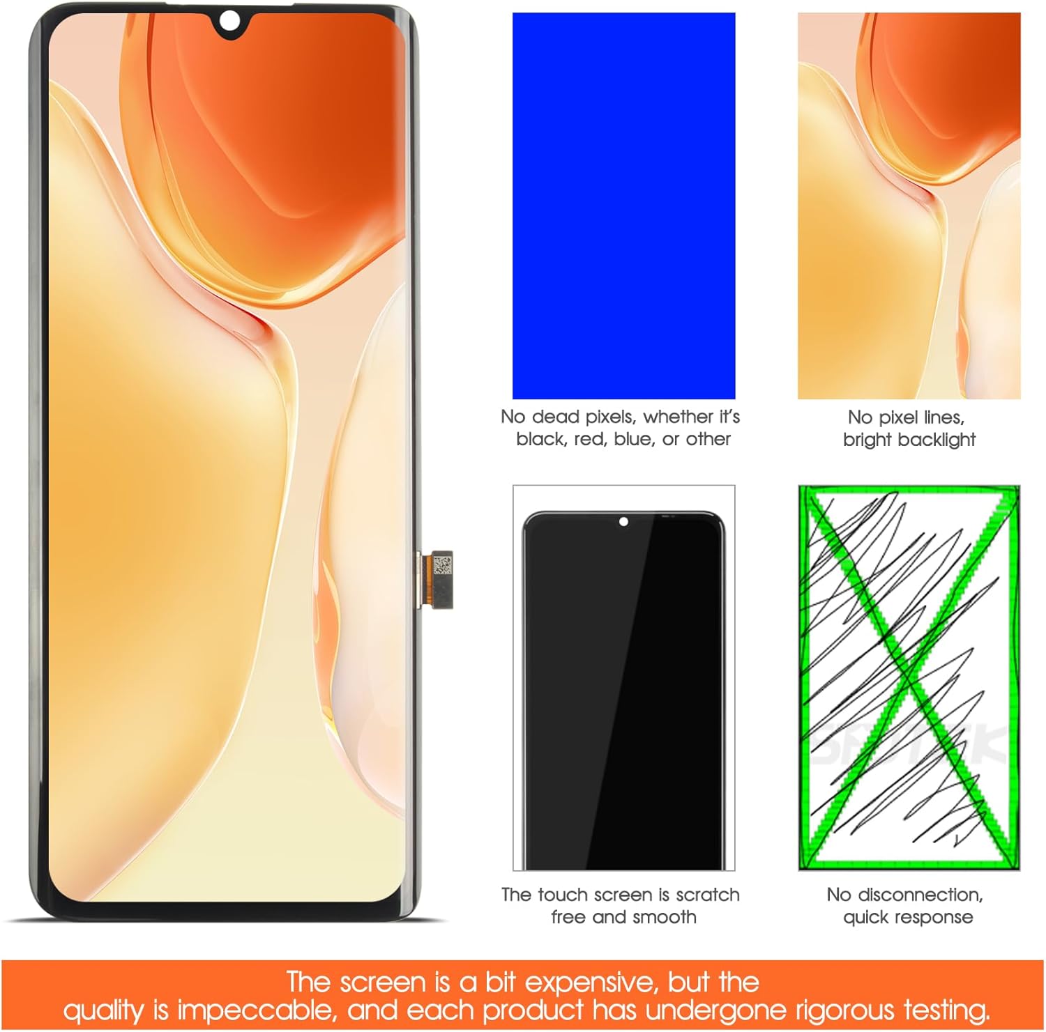 TFT Screen for Xiaomi Mi Note 10 Screen Replacement for Xiaomi Mi Note 10 lite LCD Screen for Xiaomi CC9 Pro Touch Display Digitizer Assembly for Xiaomi Note 10 Pro Repair Parts（Black）