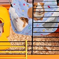 Vista 6 de BOAO 2 piezas Hamaca para conejillo de indias y rata, hamaca colgante para conejillo de indias, hámster, hurón, accesorios para animales pequeños