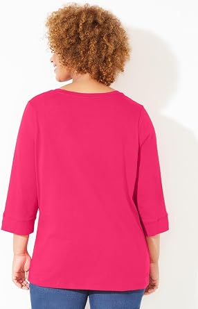 Catherines Women's Plus Size Liz&Me Knit Henley Top