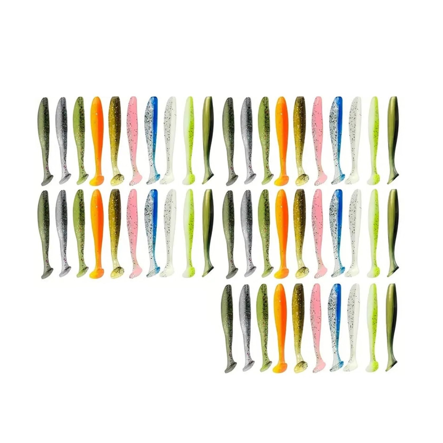 Angeln Locken Weichen Schwanz Köder Set 55/65/75mm Swimbaits Silikon Wobbler Pesca Bass Karpfen Tackle Zufällige Farbe 10/50/100Pcs