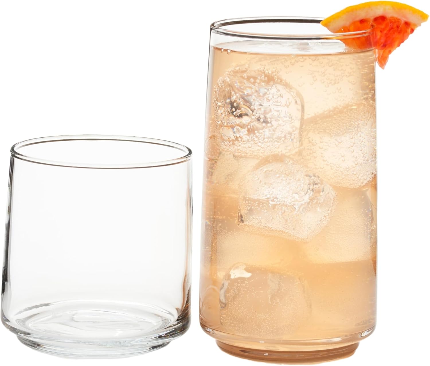 Anchor Hocking Finlandia Drinking Glasses Set of 16, Rocks and Tumbler Glasses