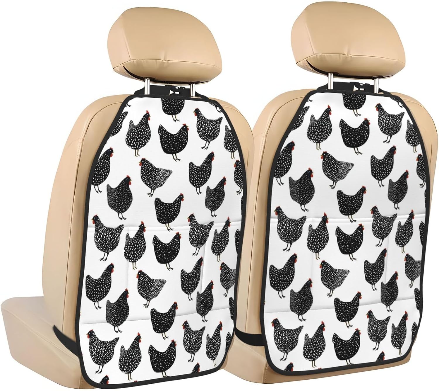 Blue Crane Cloud Print Car Seat Back Kick Protector 2 Pack, 18.5x26.4 Inch Anti-Kick Pad, Waterproof Oxford Fabric Large Rear Seat Cover for Kids Pets Fits SUV Jeep Truck Sedan