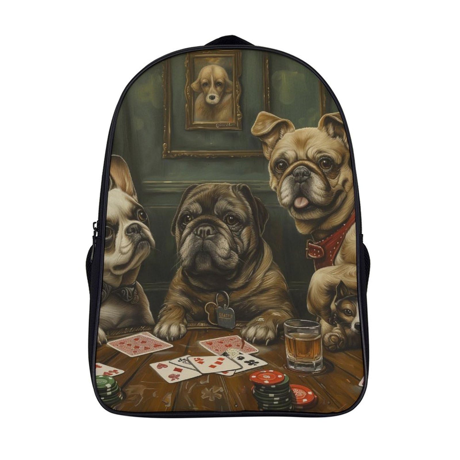 EQKDBFVHS French Bulldog Mochila Mochila Escolar Para Infantiles Resistente Al Agua, Correas Ajustables, Regalo Para Cumpleaños Navidad 40x28x16cm