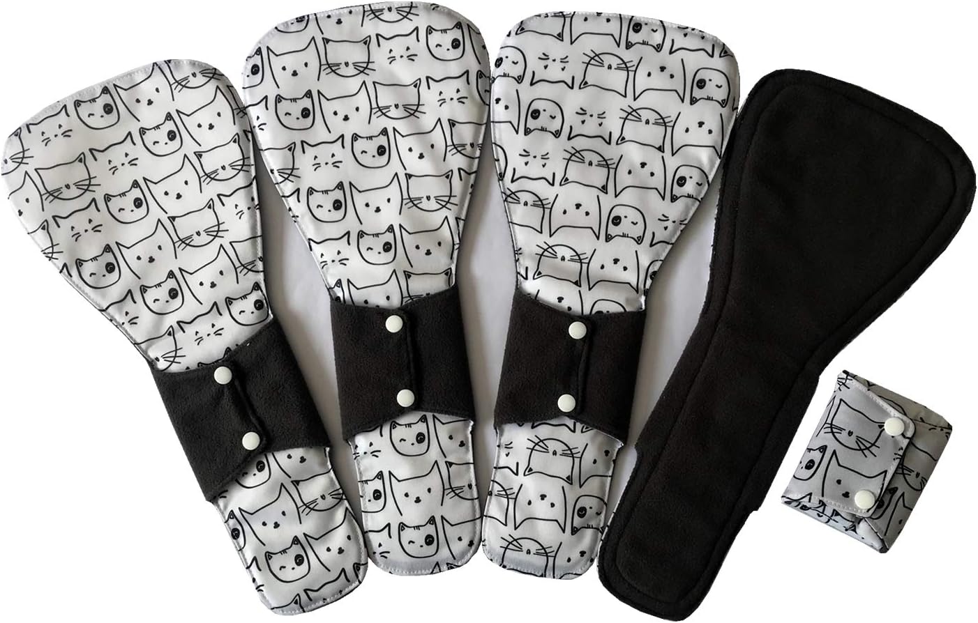 MUMBABY 5 pcs 41cm(16inch) Ultra-deep Sleep Overnight Charcoal Bamboo Mama Cloth/Menstrual Pads/Reusable Sanitary Pads