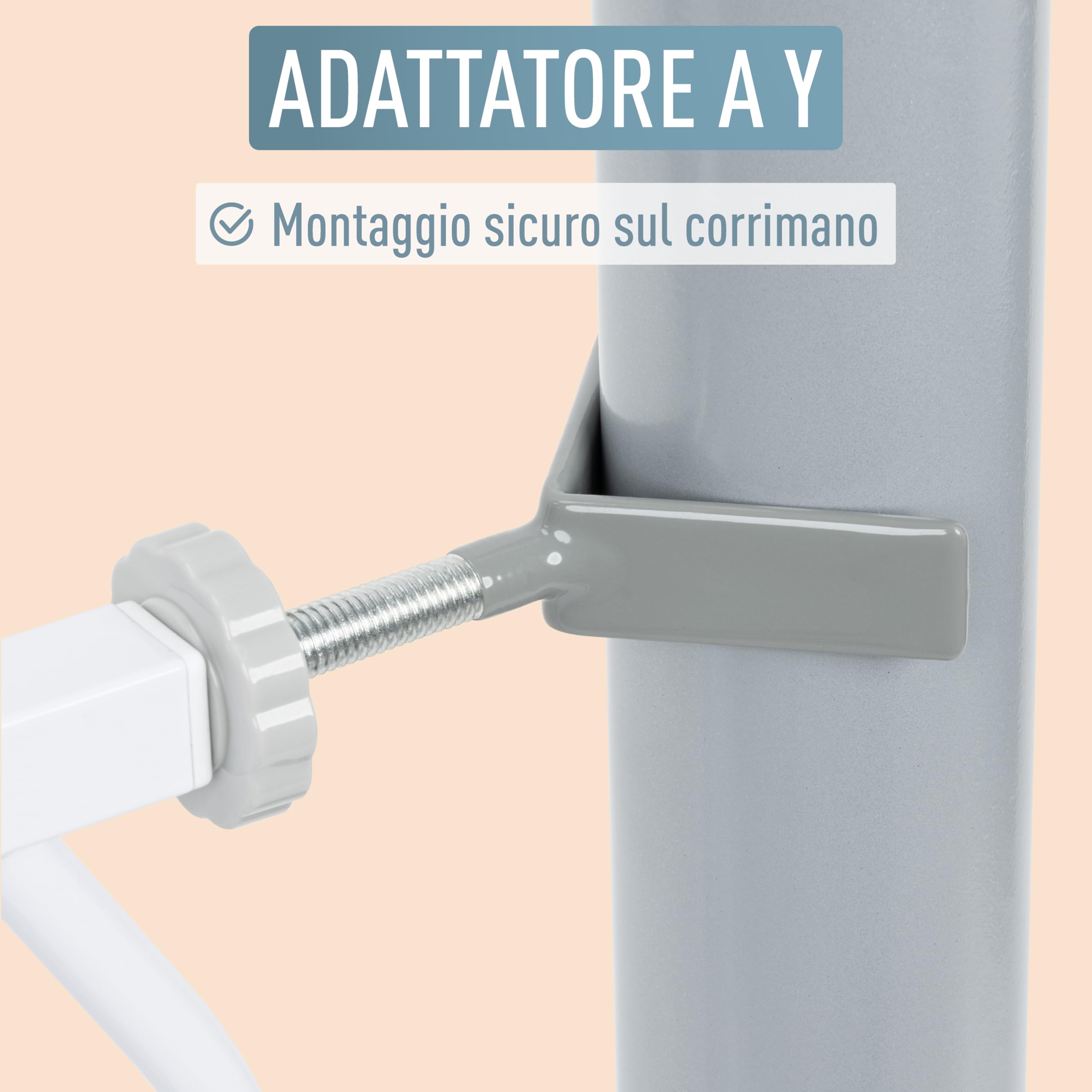 ib style® Accessori per canceletti per scale BERRIN MIKA KAYA AYANA | Installazione ringhiera | Y-Adattori | Set di 2