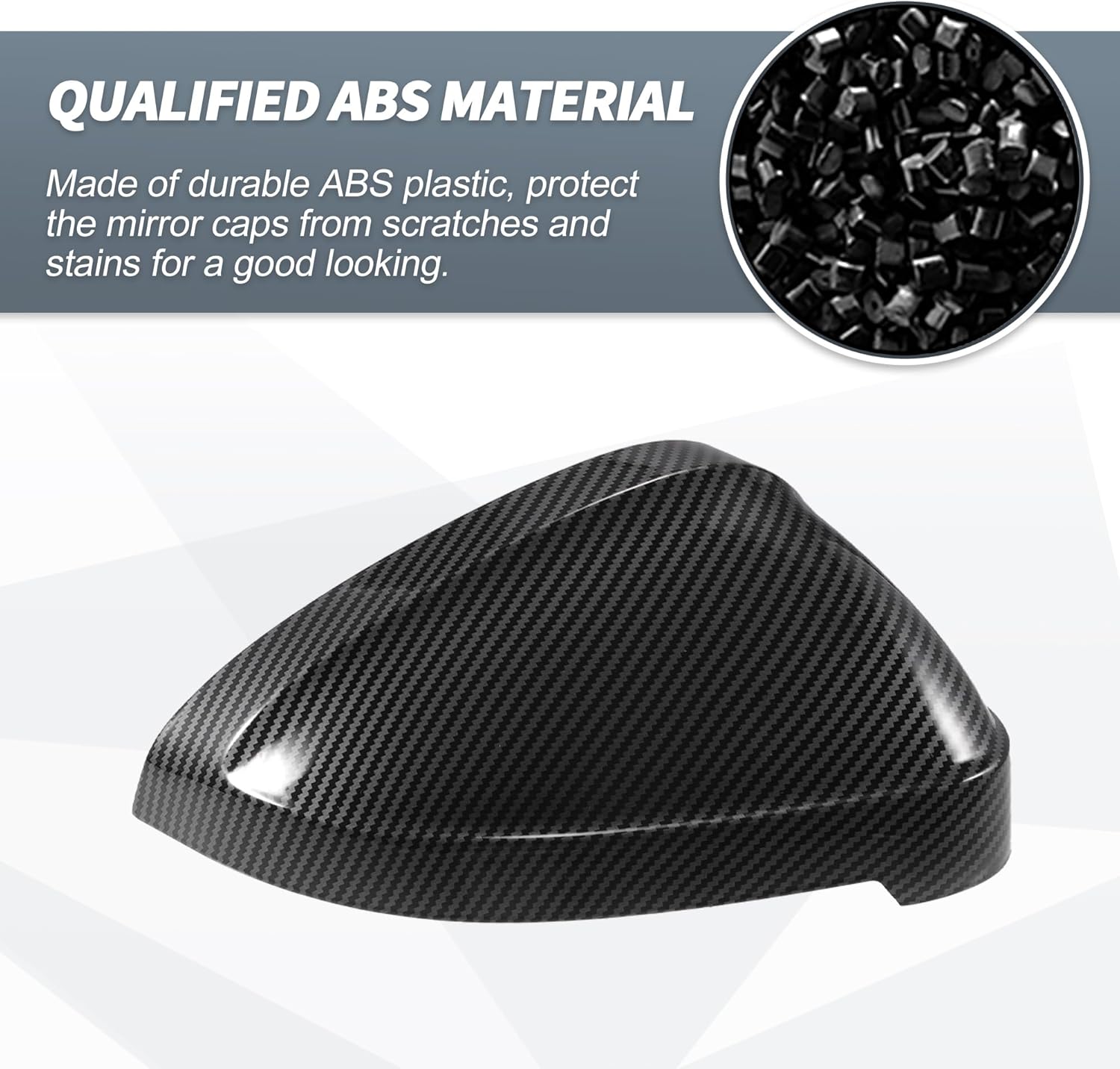 X AUTOHAUX Pair Car Rear View Driver Passenger Side Mirror Cover Cap Replacement Black Carbon Fiber for Audi A4 A5 S4 S5 RS5 Mirror Guard Covers Exterior Decoration Trims