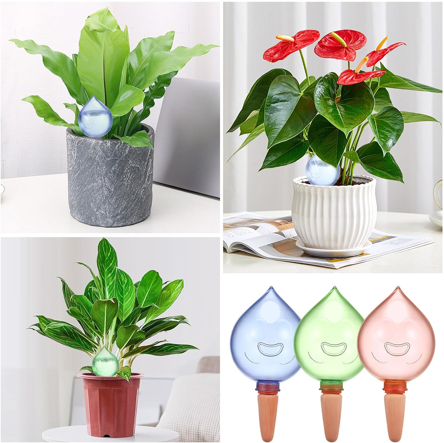 Baluue 3 Pcs Watering Globes, Plastic Plant Watering Devices image 5