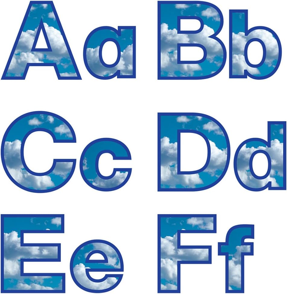Hygloss Products Bulletin Board Letters and Numbers – Punch Out Cloud Design Combo – 3 Inch, 350 Pieces