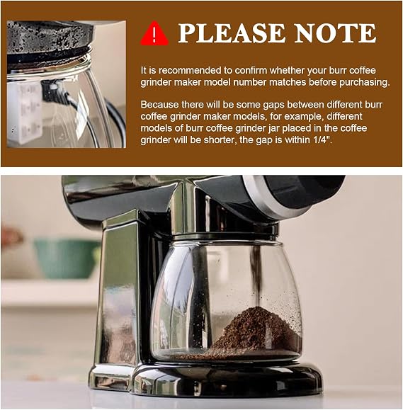 Magluv 7 oz Glass Coffee Grinder Jar Carafe Replacement for KitchenAid KCG0702/KPCG100OB/KPCG100PMO/KCG0702CU, Replaces 4176728,KPCGRND