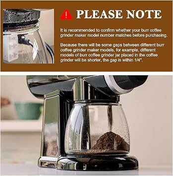 Magluv 7 oz Glass Coffee Grinder Jar Carafe Replacement for KitchenAid KCG0702/KPCG100OB/KPCG100PMO/KCG0702CU, Replaces 4176728,KPCGRND