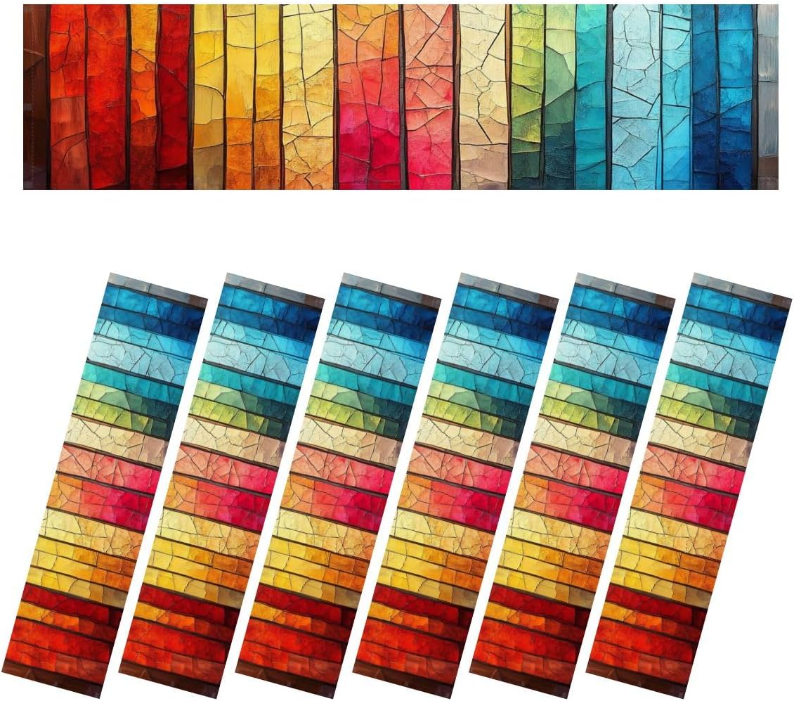 Fluorescent Light Covers for Ceiling Lights Colorful Stained Glass Window Abstract Stained Glass Art Easy to Install Magnetic Light Filter for Classroom Office Hospitals School Home