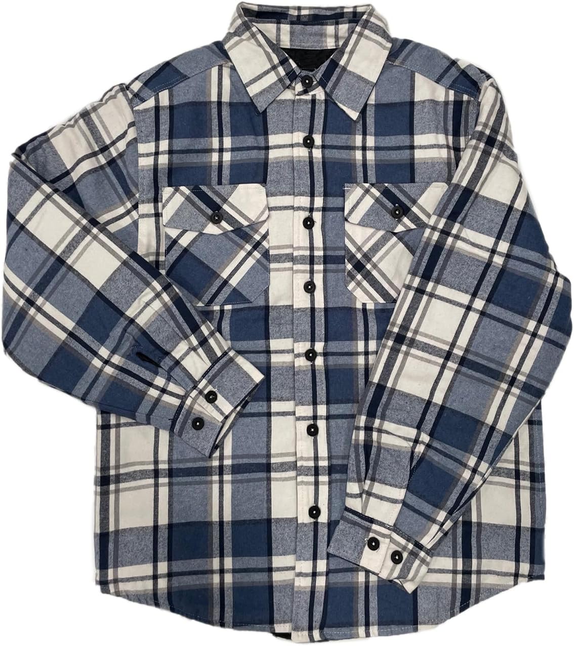 AIRNINE Men's Heavy Weight Quilted Lined Plaid Flannel Shirt Jacket (S to 5XL)