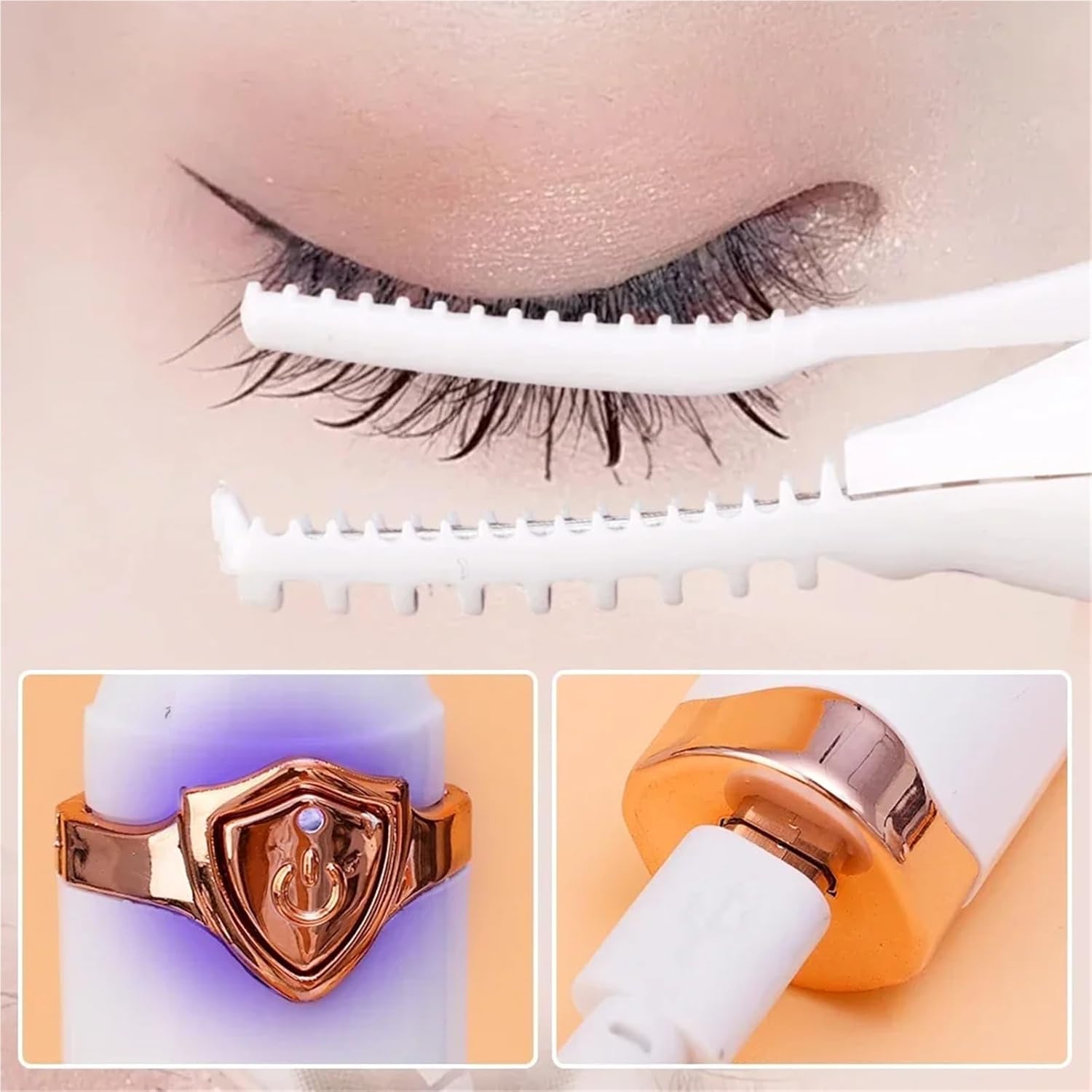 Electric Eyelash Curler Quick Heating Professional Electric Eyelashes Clip Natural USB Rechargeable Eyelashes Curling(01)