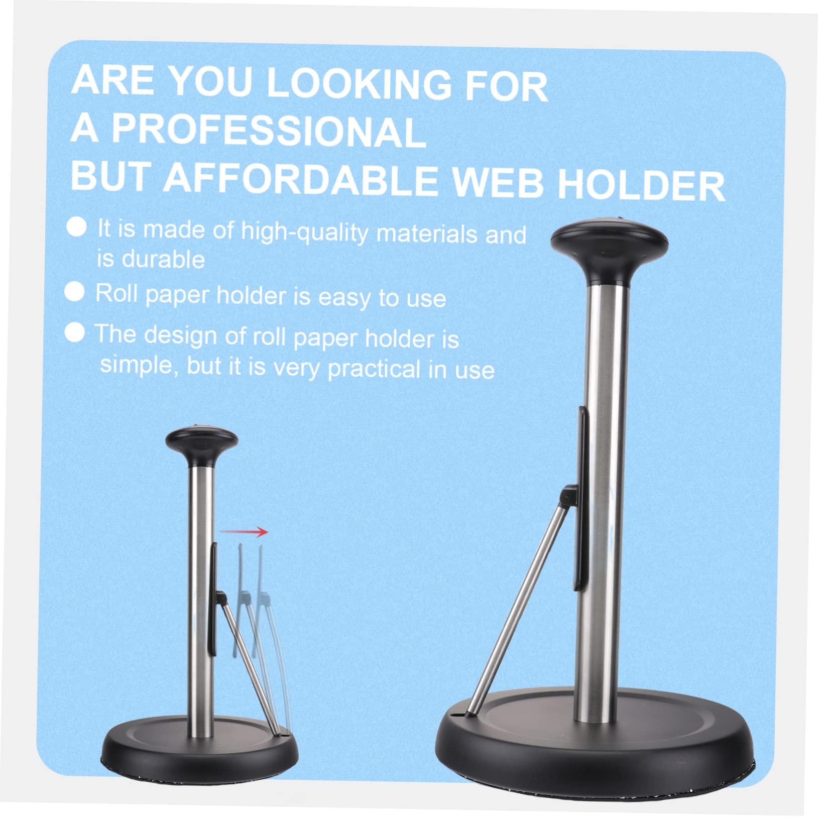 Distributeur Essuie Tout Noir Support Vertical pour Pratique et Stable la Cuisine Salle de Bain
