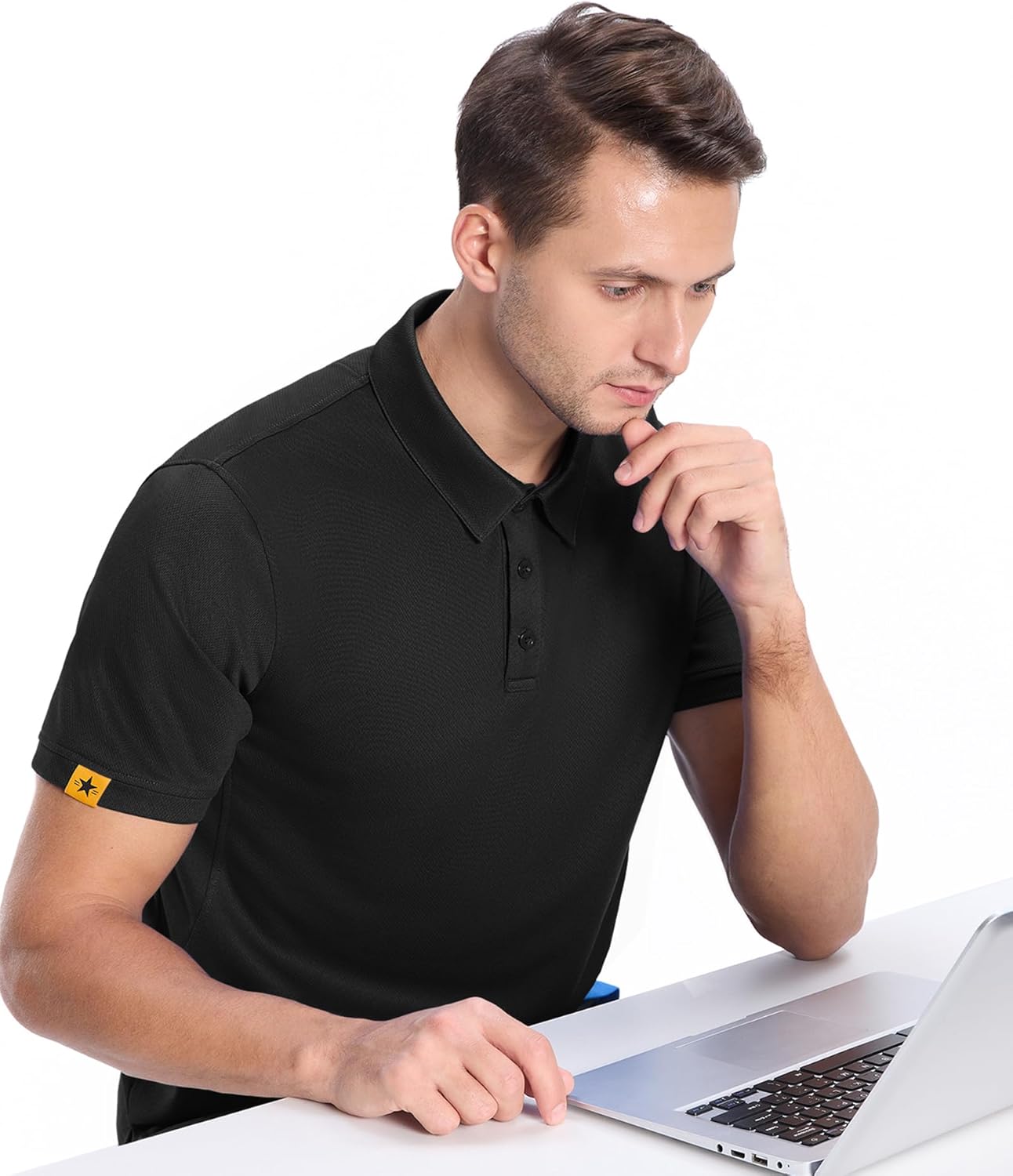 SECOOD 3 Pack Polo Shirts for Men Short Sleeve Moisture-Wicking Golf Shirts Athletic Casual Collared T-Shirt - Image 2