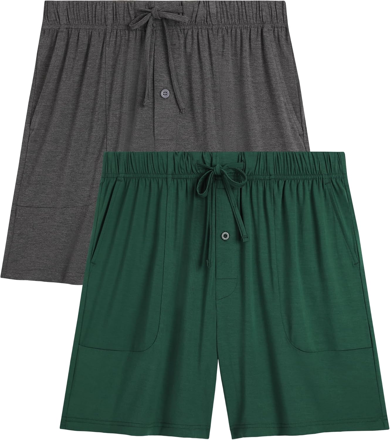 BAMBOO COOL Men's Pajama Pants Cooling Lounge Sleep Short Bottoms Soft Comfy Summer Pj Shorts Sleepwear Pajamas with Pockets