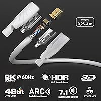 Vista 20 de KabelDirekt 197 cable HDMI de 1 pie - TOP Series Negro/Azul