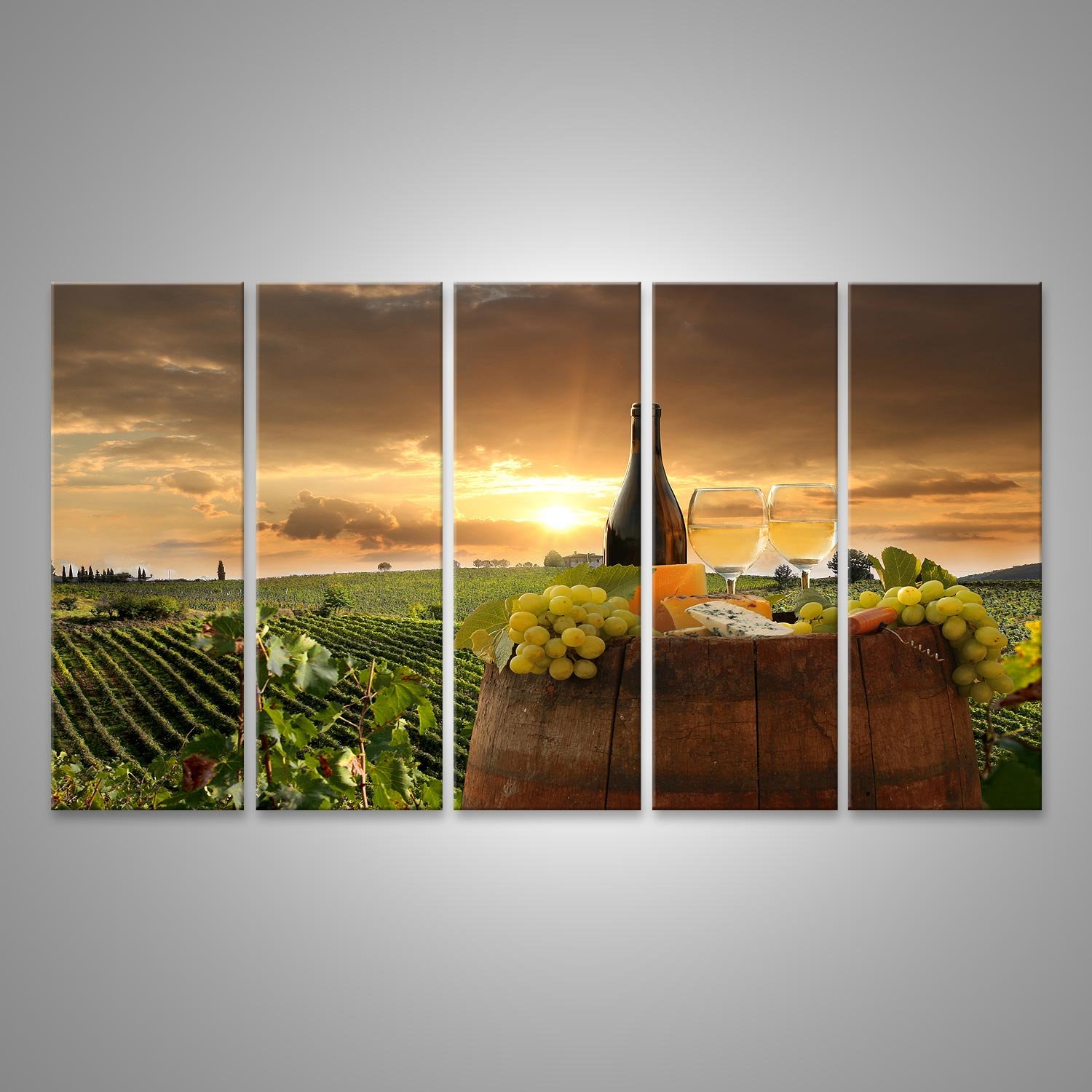 islandburner Quadro su tela di vino e formaggio nature morte murale poster stampa immagini